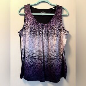 Chico's Purple Animal Print Silk Tank Top Sz 2 (Large) Mobwife